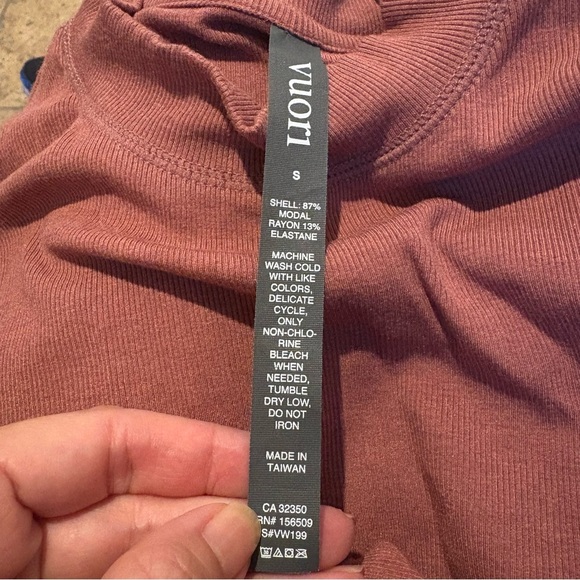 VUORI Women Rosewood Ribbed Long Sleeve Top Size Small - Picture 5 of 5